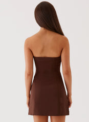 Ayanna Strapless Mini Dress - Chocolate