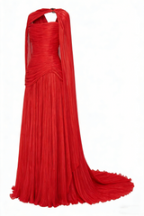 Elegant A line V Neck Navy Blue Tulle With Cape Long Formal Fancy Evening Dress Dinner Outfits Classy Party Gowns AB2022