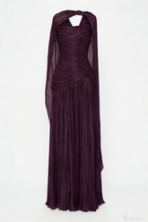 Elegant A line V Neck Navy Blue Tulle With Cape Long Formal Fancy Evening Dress Dinner Outfits Classy Party Gowns AB2022