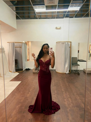 Modest Mermaid Sweetheart Hot Pink With Beaded Long Formal Prom Evening Dress Dinner Outfits Party Gowns For Black Girls AB2088