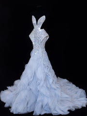 Sequin Prom Dress Aesthetic Mermaid Strapless With Pleated Style Impress Tulle Long Prom Dresses Party Formal Gowns SA006