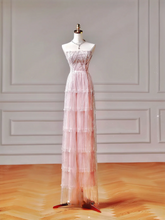 Chic Prom Dresses Aesthetic A Line Strapless Pink With Pleated Beads Inspo Impress Long Party Formal Gown For Teenagers High Schools AQ029