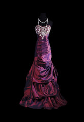 Vintage Prom Dresses 90s Formal Mermaid Sweetheart Grape Taffeta With Beadings Long Party Gowns Prom Dresses AS046