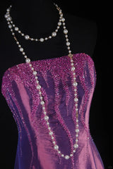Vintage Mermaid Sweetheart Grape Taffeta Long Party Dress With Beads 1950s Retro Classy Birthday Dinner Prom Dress AS053