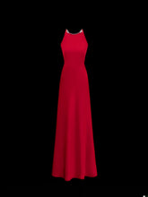 Simple Formal A Line Scoop Red With Beads Style Impress Long Prom Dresses Party Gowns SA057