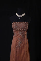 Vintage Mermaid Strapless Sleeveless With Beadings Long Formal Old 1950s Prom Dresses Night Outfits Party Gowns AS217