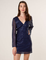 Angel Sleeve Sequin Mini Dress