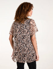 V Neck Animal Blouse