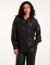 Mesh Metallic Detailed Shirt