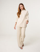 Square High Neck Rhinestone Jumper
