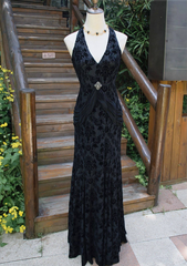 Vintage 50s Mermaid V Neck White Velvet Lace Prom Dresses Inspiration Long Party Retro Evening Dress 20th Birthday Outfits AB2343