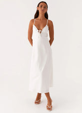Take Note Midi Dress - White
