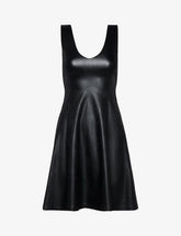 Faux Leather V-Neck Founder Dress