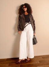 Floral Embroidered Detailed Flared Jeans