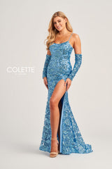 Colette CL5264 Sequin Long Formal Mermaid Prom Dress