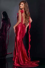 Jovani D5078 Mermaid Long Formal High Slit Prom Dress