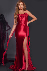 Jovani D5078 Mermaid Long Formal High Slit Prom Dress