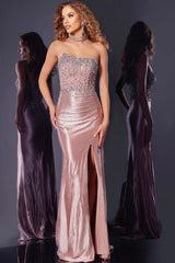 Jovani D5504 Fitted Gown Long Formal Beaded Prom Dress