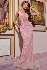 Jovani D5713 Beaded Long Formal Fitted Prom Dress