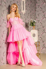 High Low Formal Detachable Overskirt Prom Dress