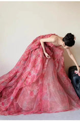 Classy Ball Gown Sweetheart Rose Pink Long Party Gowns Prom Dresses N2028