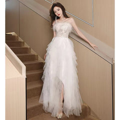 Classy A Line Sweetheart Black Tulle With Ruffles Long Party Gowns Prom Dresses N2037