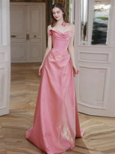 Evening Dresses Women Sheath Sweetheart Pink Satin Long Prom Gown Party Wear Fashion Dresses N1807