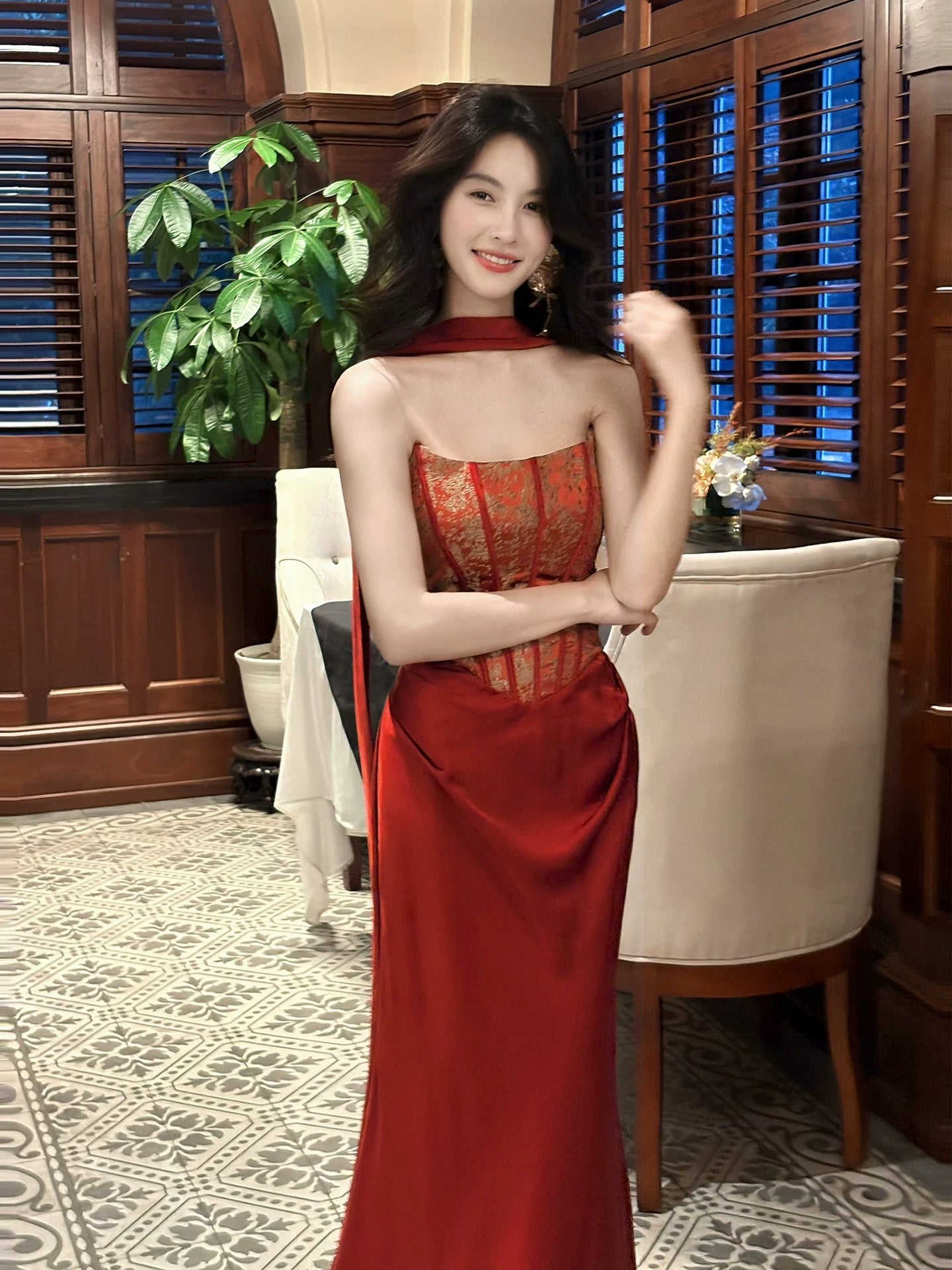 Classy Mermaid Spaghetti Strap Red Satin Long For Women Girls Teens Prom Dresses N2213