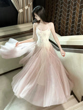 Classy A Line Spaghetti Strap Pink Tulle Long For Women Girls Teens Prom Dresses N2219