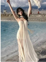 Simple Prom Dresses A line Sweetheart Chiffon With Ribbon Evening Gown Formal Long Formal Dress N3995