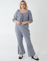 Curve Milkmaid Gingham Jumpsuit