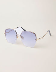 Frameless Purple Lens Sunglasses