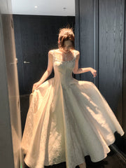 Elegant A line Square Neck Floral Satin Ankle Length With Silver Beaded Prom Dresses 16th Nigh Party Birthday Outfits AB2418