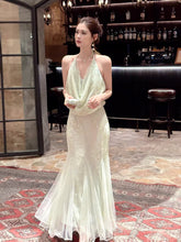 Sexy Mermaid Halter Mint Green Sequins Ankle Length Prom Dresses Wedding Guest Dress 20th Birthday Outfits AB2479