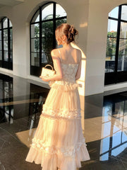 Modest A line Spaghetti Straps Pink Ankle Length Lace Prom Dresses Wedding Guest Dress 20th Party Birthday Outfits AB2434