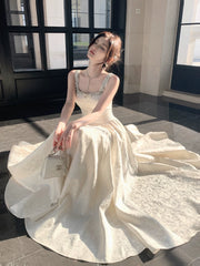 Elegant A line Square Neck Floral Satin Ankle Length With Silver Beaded Prom Dresses 16th Nigh Party Birthday Outfits AB2418