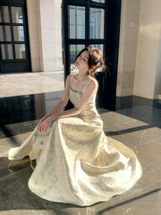 Elegant A line Square Neck Floral Satin Ankle Length Satin Prom Dresses 16th Nigh Party Birthday Outfits AB2415