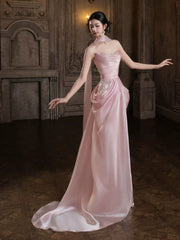 Sparkly Mermaid Strapless Pink Sequins Prom Dresses Inspiration Long Party Night Evening Gowns 19th Birthday Outfits AB2261