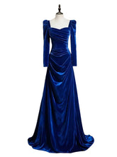 Unique Sheath Royal Blue Long Sleeves Prom Dresses Inspiration Party Night Gowns 20th Birthday Outfits AB2249
