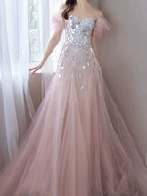 Elegant Mermaid Off The Shoulder Pink Tulle Prom Dresses Inspiration Long Party Evening Dress 19th Birthday Outfits AB2304
