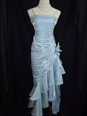 Vintage High Low Spaghetti Straps Prom Dresses Inspiration Long Party Retro Evening Dress 20th Birthday Outfits AB2340