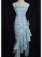 Vintage High Low Spaghetti Straps Prom Dresses Inspiration Long Party Retro Evening Dress 20th Birthday Outfits AB2340