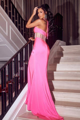 Portia and Scarlett PS23341 Long Halter Strap Beaded Prom Dress