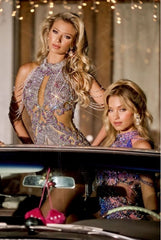 Portia and Scarlett PS24857C Beaded Short Prom Dress