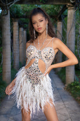 Portia and Scarlett PS24898C Homecoming Short Feather Cocktail Dress