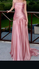 Luxury Women's Evening Dresses Strapless Pleated Long Formal Gown Wedding Guest GownsProm Dress For Women Girls Teens N2342