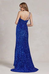 Nox Anabel R1202 Long One Shoulder Formal Prom Gown