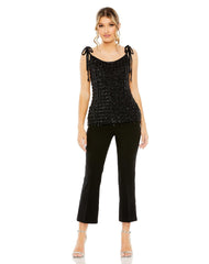 Formal Spaghetti Strap Beaded Top Beaded Bodice Mac Duggal R5697