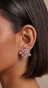 Ready For Love Rhinestone Earrings - Pink