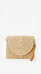 Alia Braided Envelope Clutch Bag - Ivory